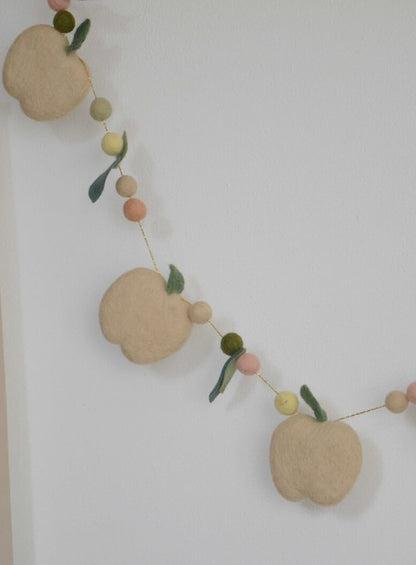 Guirlande &quot;pommes&quot; Beige - Laine feutrée