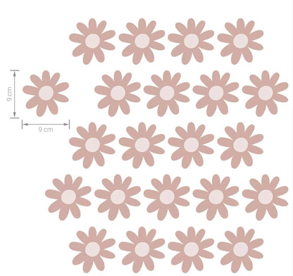 Autocollant sticker chambre enfant Marguerites - Rose