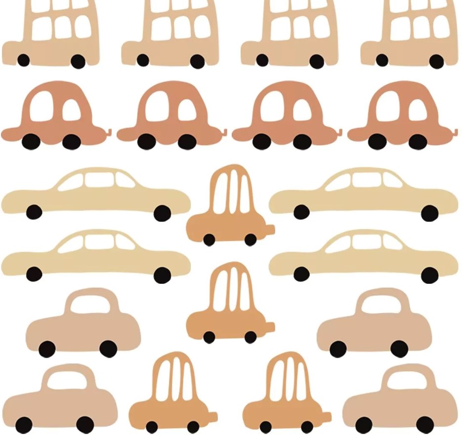 Autocollant sticker chambre enfant Voitures - Nude