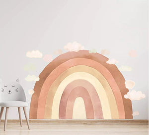 Autocollant sticker chambre enfant Arc-en-ciel - Beige