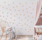 Autocollant sticker chambre enfant Marguerites - Beige