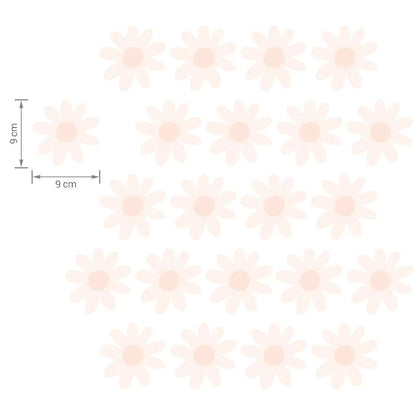 Autocollant sticker chambre enfant Marguerites - Rose Pâle