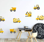 Autocollant sticker chambre enfant Tracteur & pelleteuse