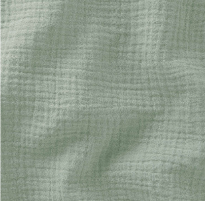 Panier à langer + matelas + housse double gaze vert de gris