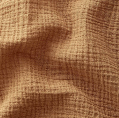 Panier à langer + matelas + housse double gaze camel