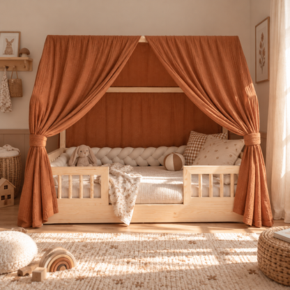 Set van 2 terracotta bedhemels met gouden stippen