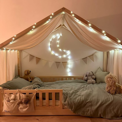 Ciel de lit cabane Beige