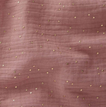 Drap housse double gaze coton BIO - Rose/Or