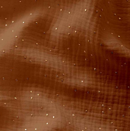 Ciel de lit bébé Terracotta pois dorés - Fait main double gaze