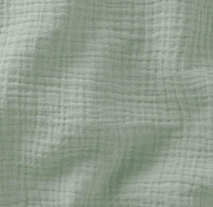 Couverture plaid enfant gaze de coton Vert de gris