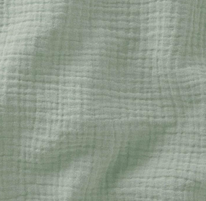 Coussin enfant double gaze vert de gris - Personnalisable