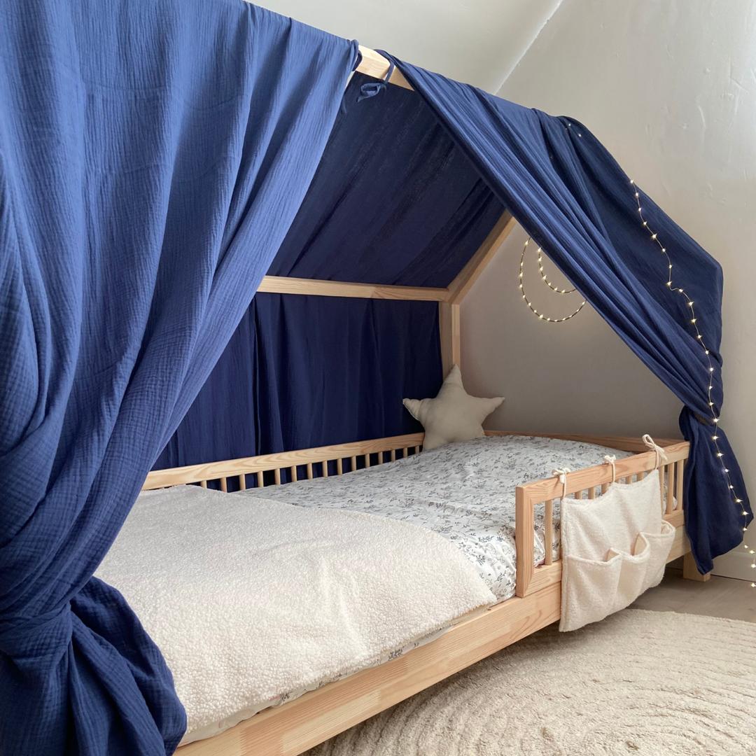 Ciel de lit cabane (pack de 2) Bleu indigo