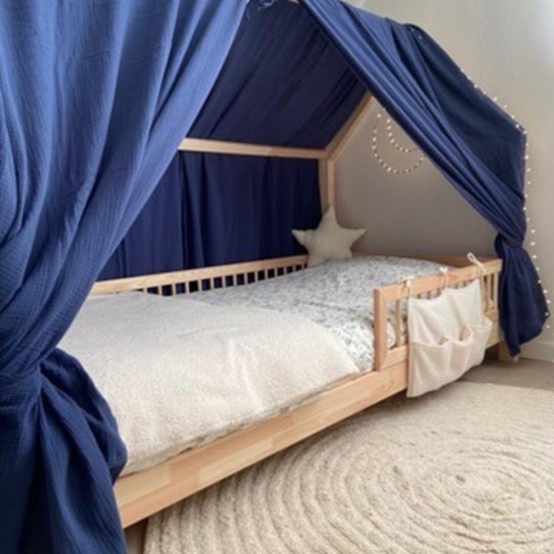 Ciel de lit cabane (pack de 2) Bleu indigo