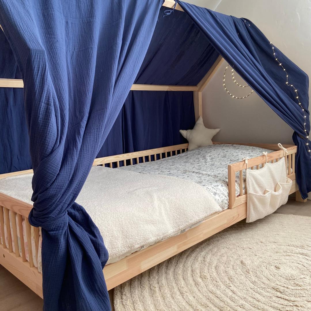 Ciel de lit cabane (pack de 2) Bleu indigo