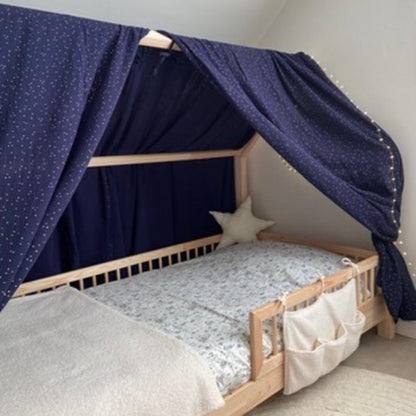 Ciel de lit cabane (pack de 2) Bleu nuit pois dorés