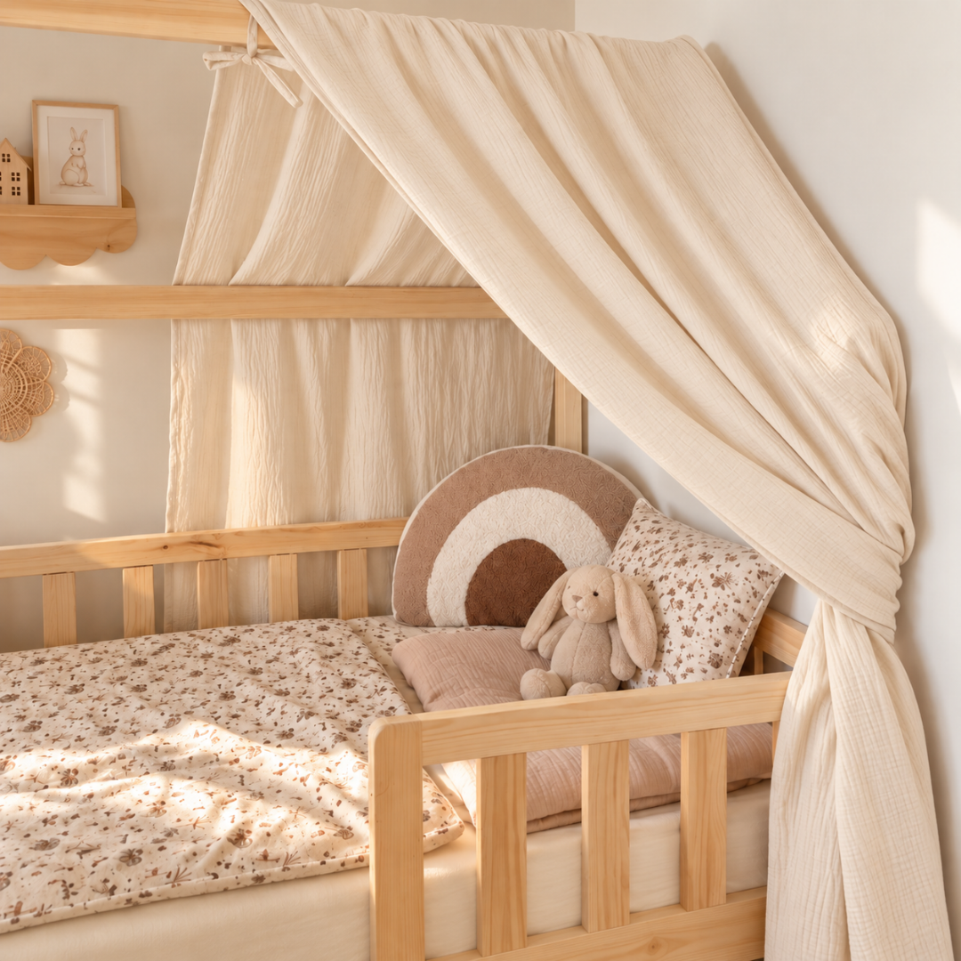 Ciel de lit cabane Ecru