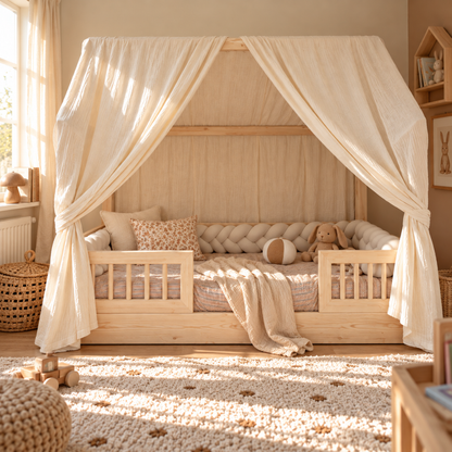 Ciel de lit cabane (pack de 2) Ecru en stock