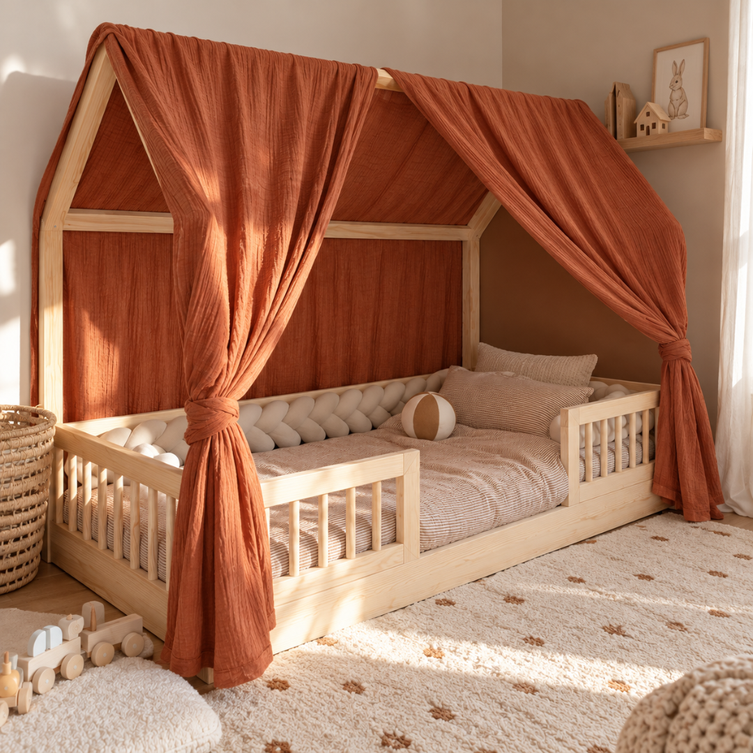 Set van 2 terracotta luifels voor cabinebedden