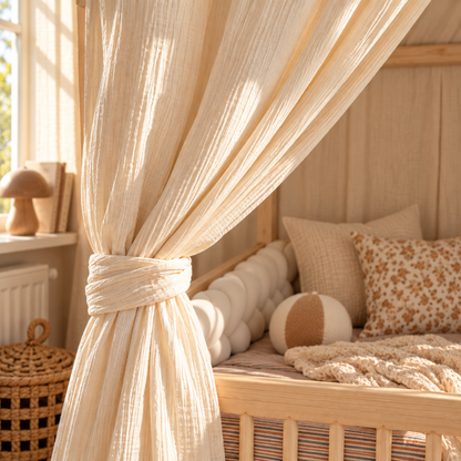 Ciel de lit cabane (pack de 2) Ecru