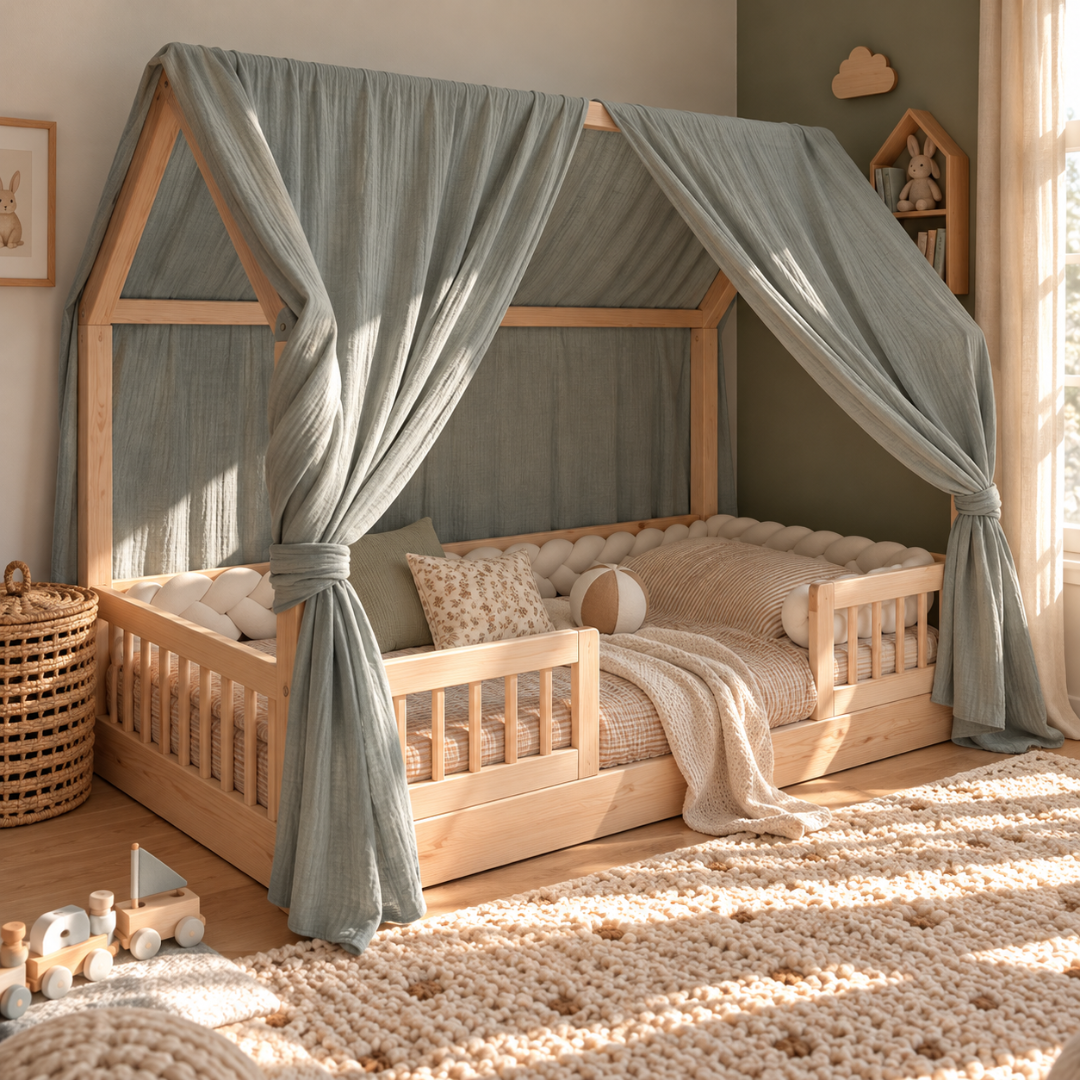 Ciel de lit cabane (pack de 2) Vert de gris