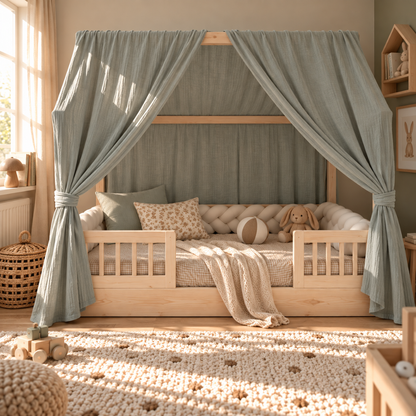 Ciel de lit cabane (pack de 2) Vert de gris