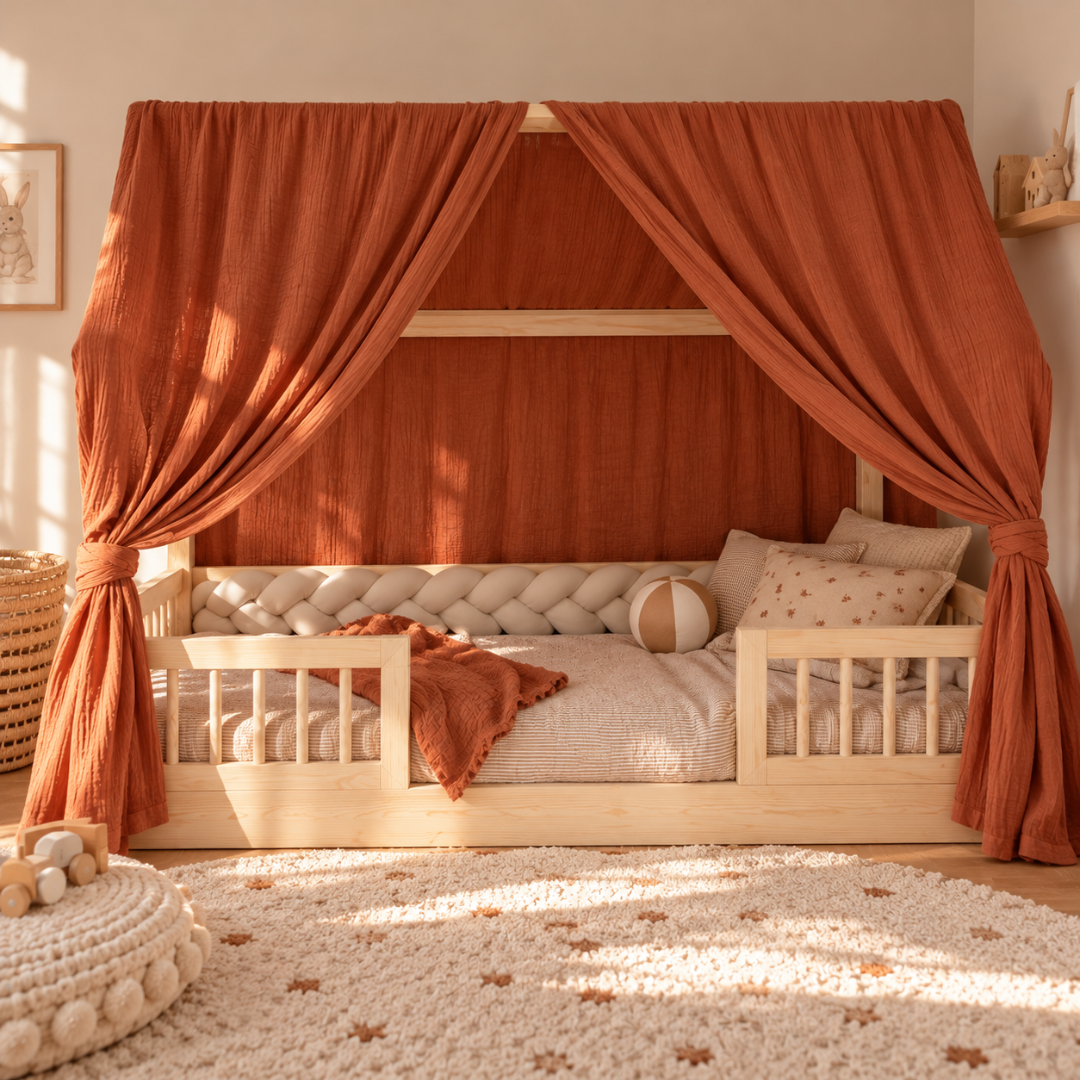 Set van 2 terracotta luifels voor cabinebedden