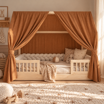 Set van 2 terracotta bedhemels met gouden stippen