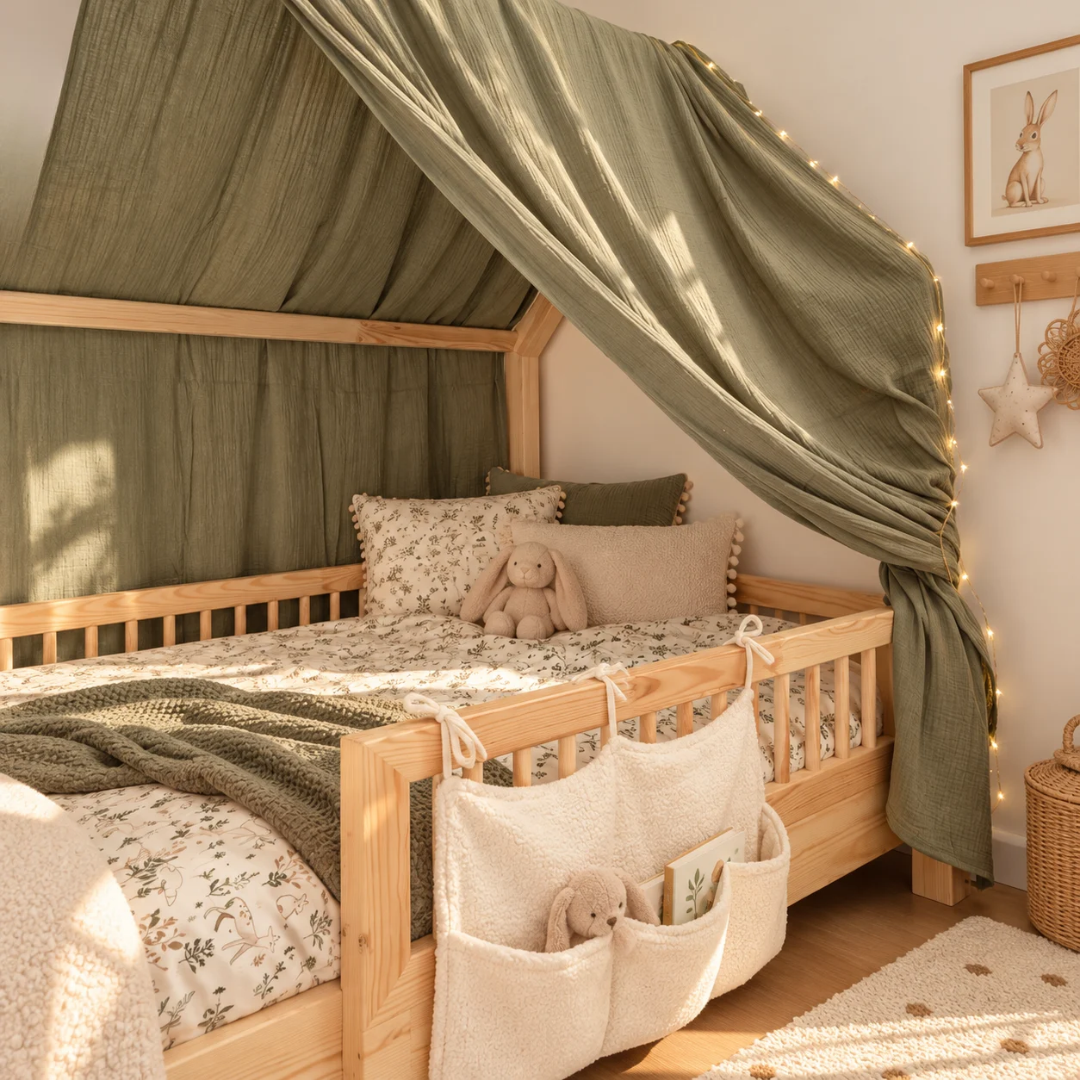 Ciel de lit cabane Vert kaki