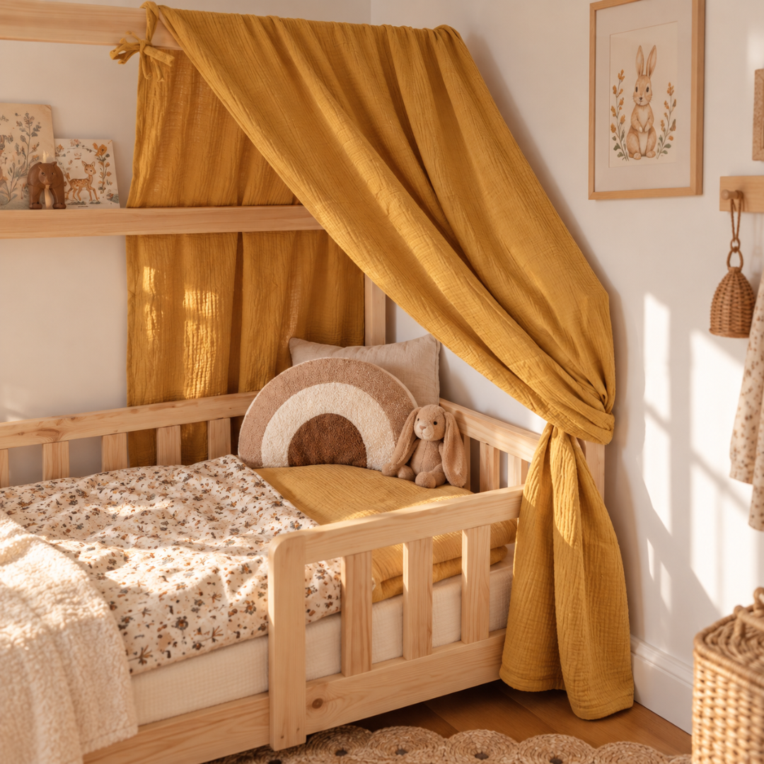 Ciel de lit cabane Jaune moutarde