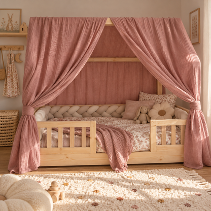 Set van 2 roze hemelbedden voor cabinebedden