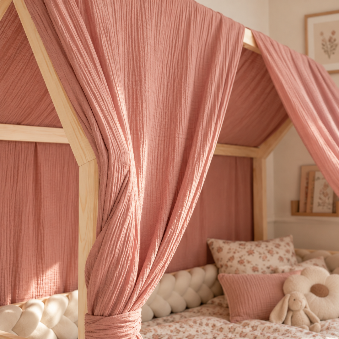 Set van 2 roze hemelbedden voor cabinebedden