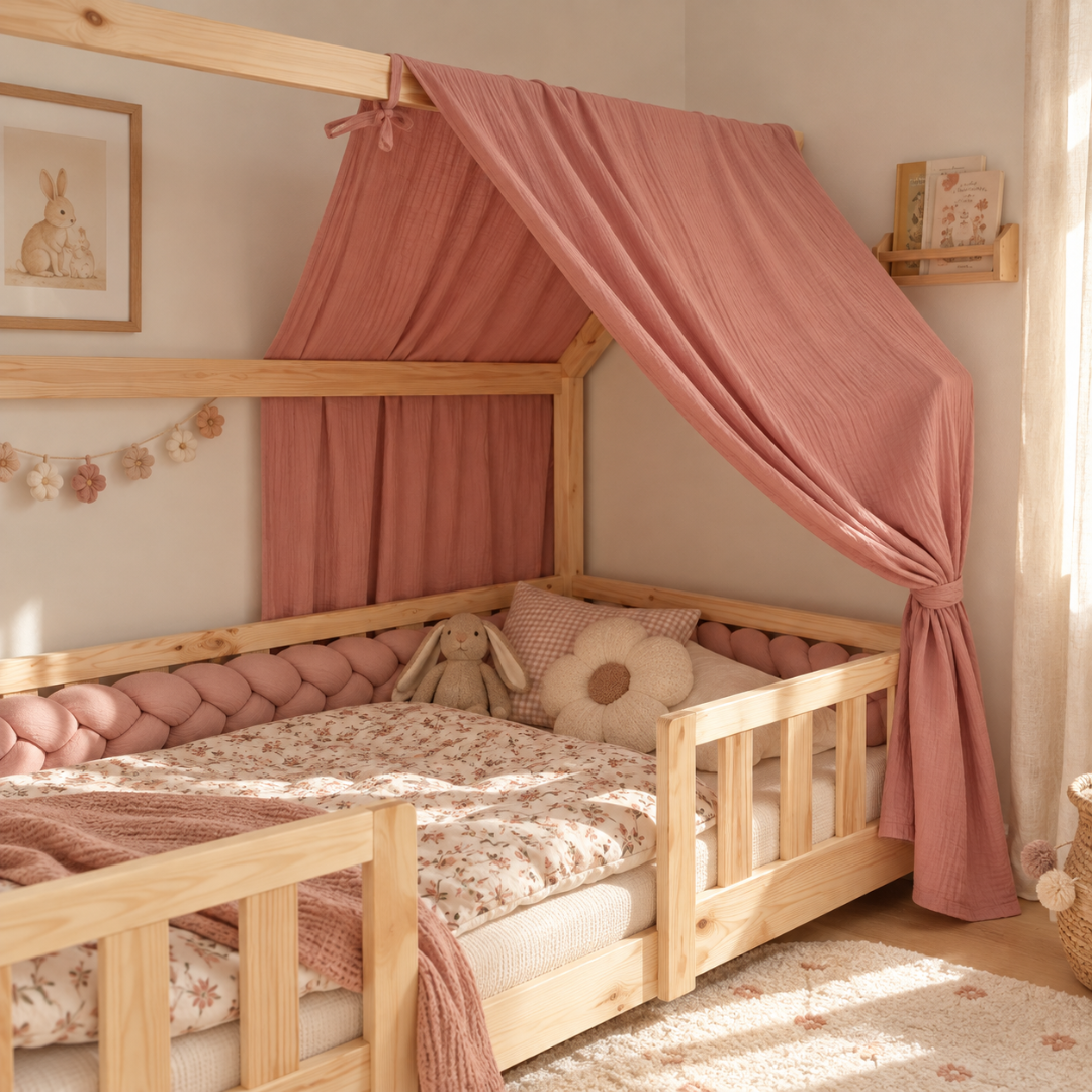 Ciel de lit cabane Rose
