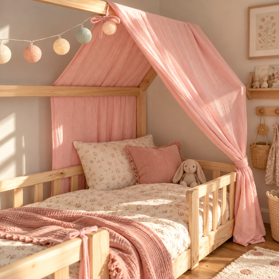 Ciel de lit cabane Rose blush