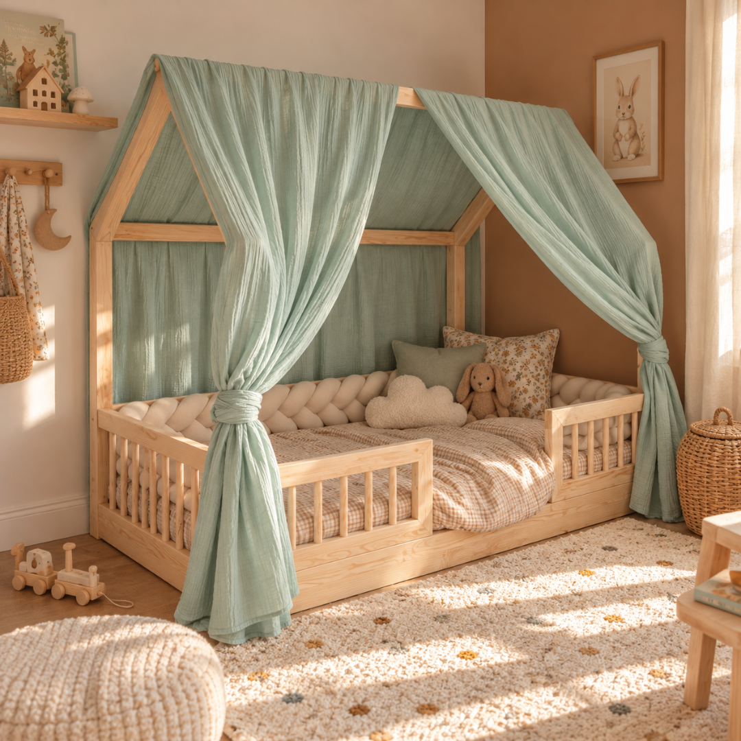 Ciel de lit cabane (pack de 2) Vert menthe