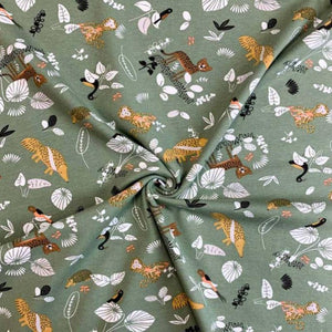 Drap housse jersey de coton bio - Animaux de la forêt