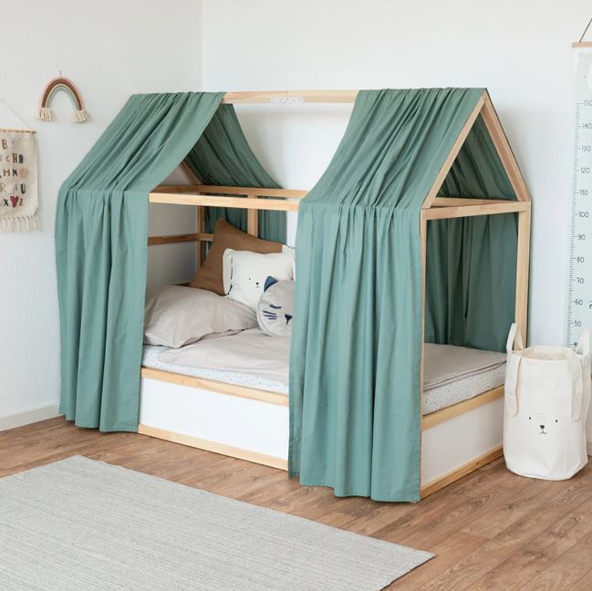 Pack ciel de lit + toit en bois pour lit cabane Kura Ikea
