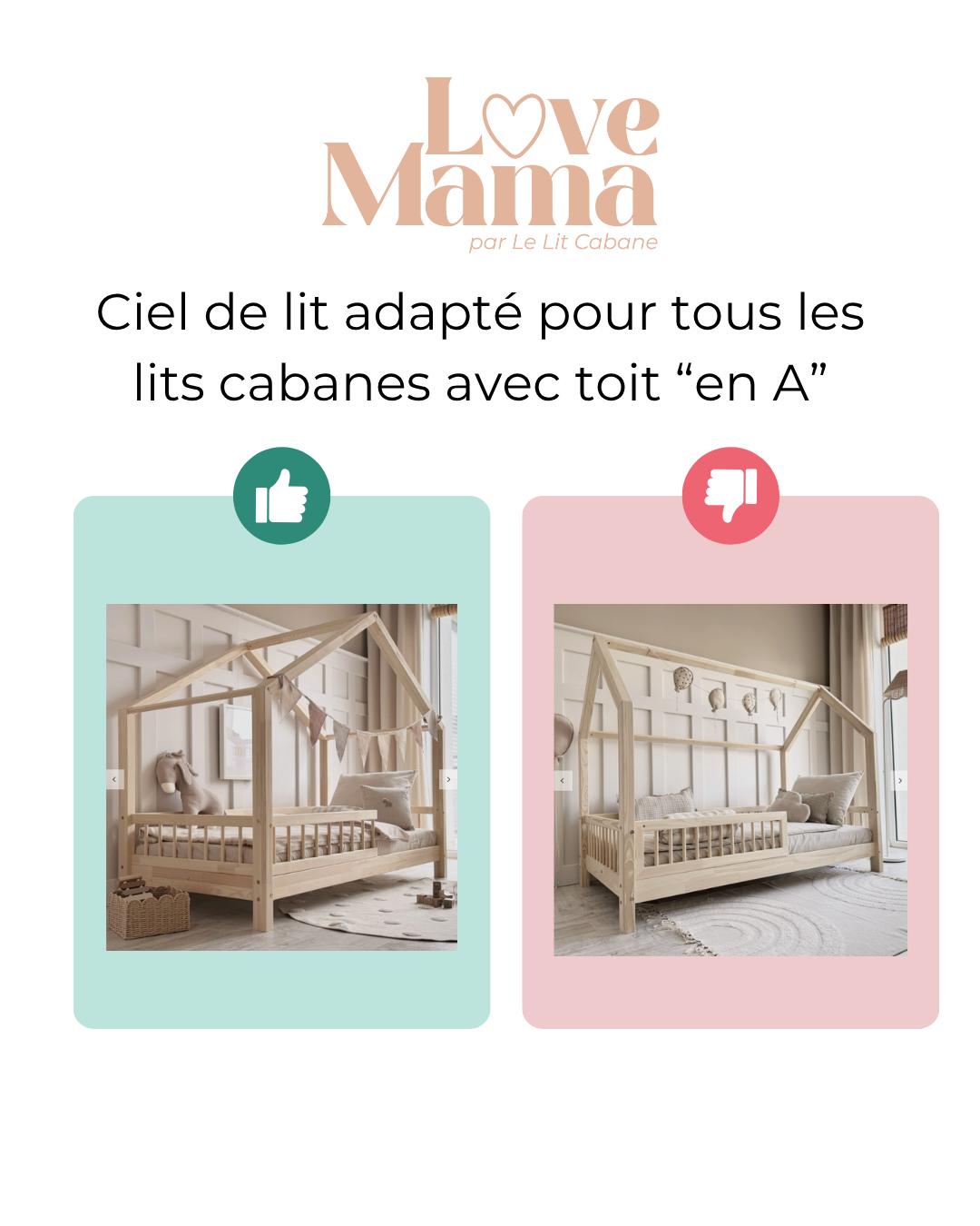 Ciel de lit cabane fleuri HAVA