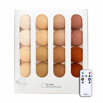 Guirlande lumineuse boule Beige, vieux rose &amp; terracotta