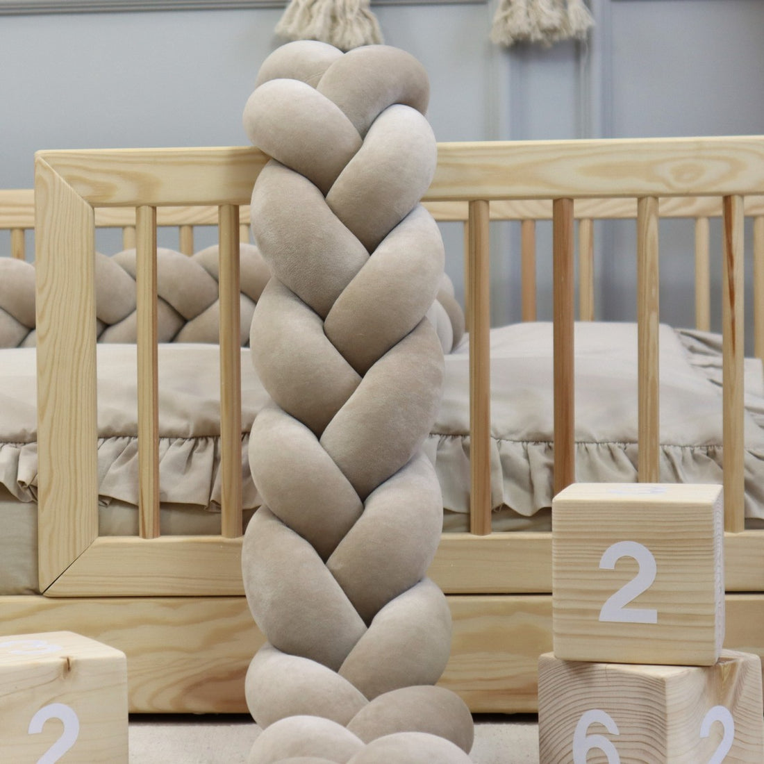 Tresse de lit 3 brins Beige foncé