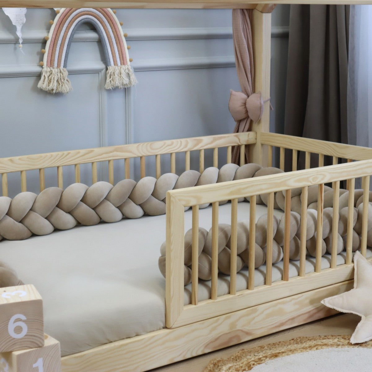 Tresse de lit 3 brins Beige foncé