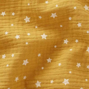 Ciel de lit cabane lit Kura Ikea - Jaune moutarde motif étoiles