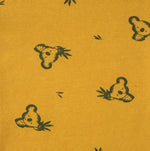 Drap housse jersey de coton bio - Koala jaune moutarde