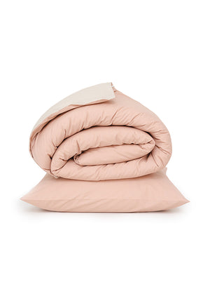 Housse de couette enfant 140x220cm + taie d'oreiller - Rose vintage