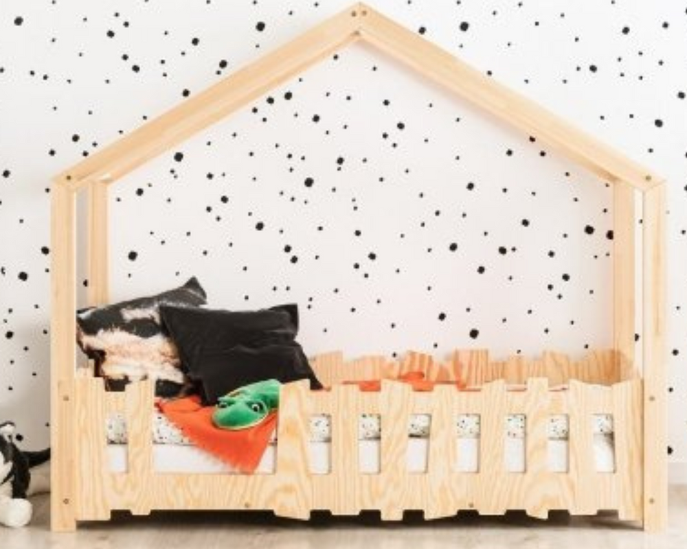 Need Sleep lit cabane enfant 70x140 cm avec barriere symétrique en