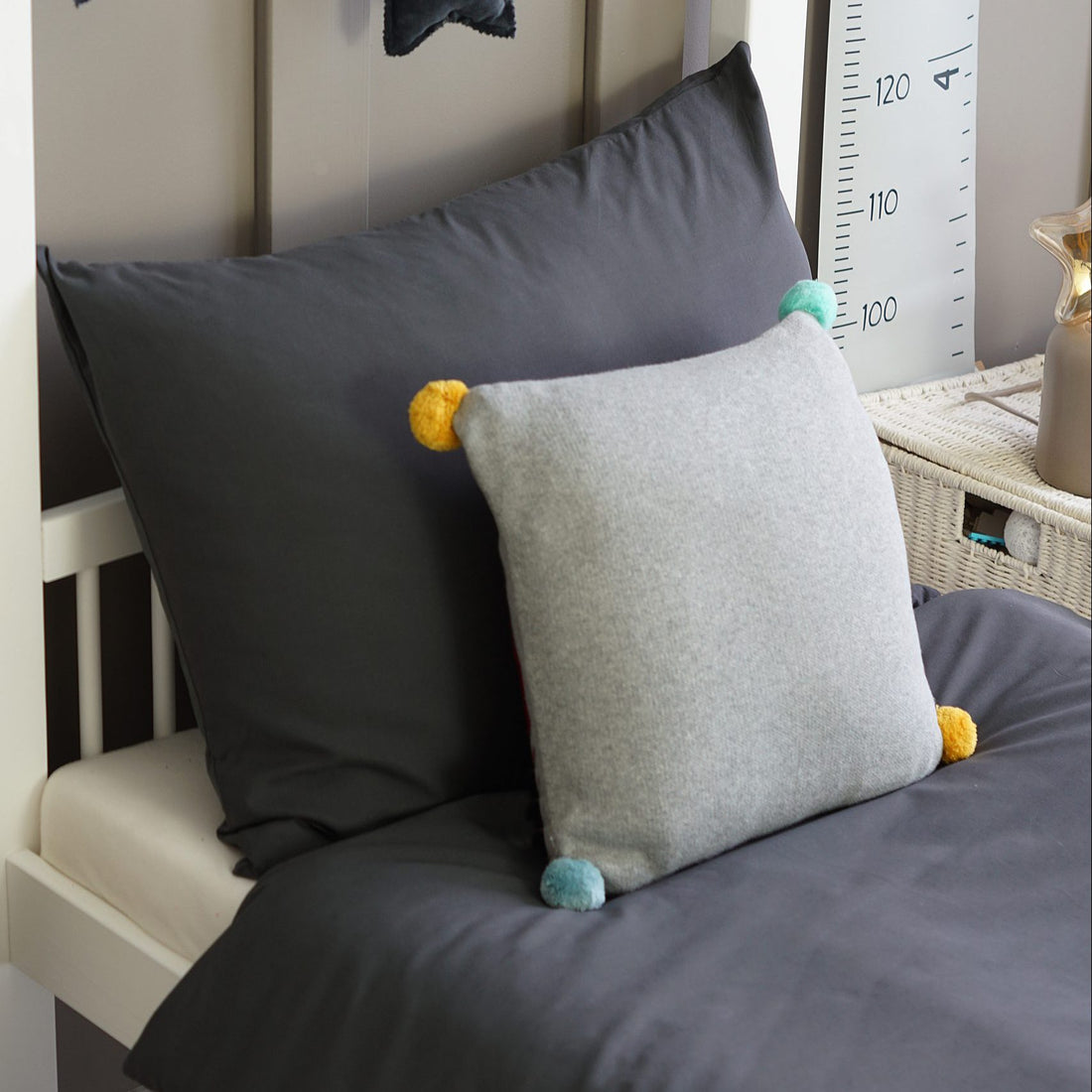Housse de couette + taie gris graphite