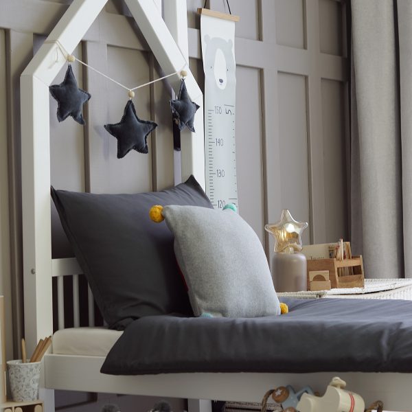Housse de couette + taie gris graphite