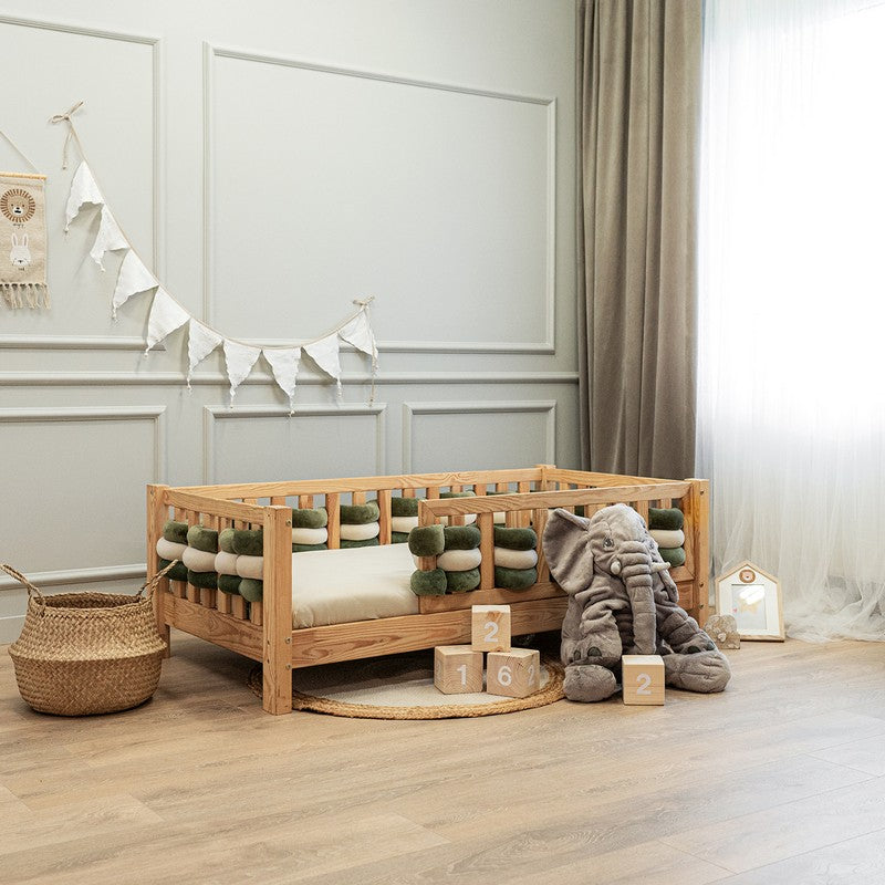 Donkerbeige bedvlecht 180cm