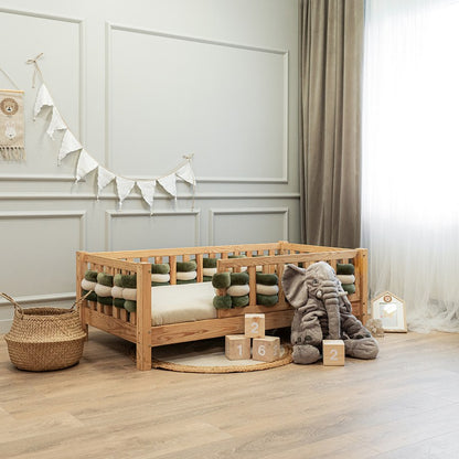 Donkerbeige bedvlecht 180cm