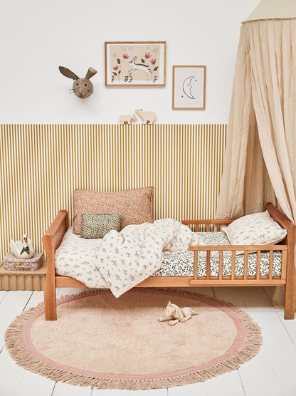 Tapis enfant rond rose pastel