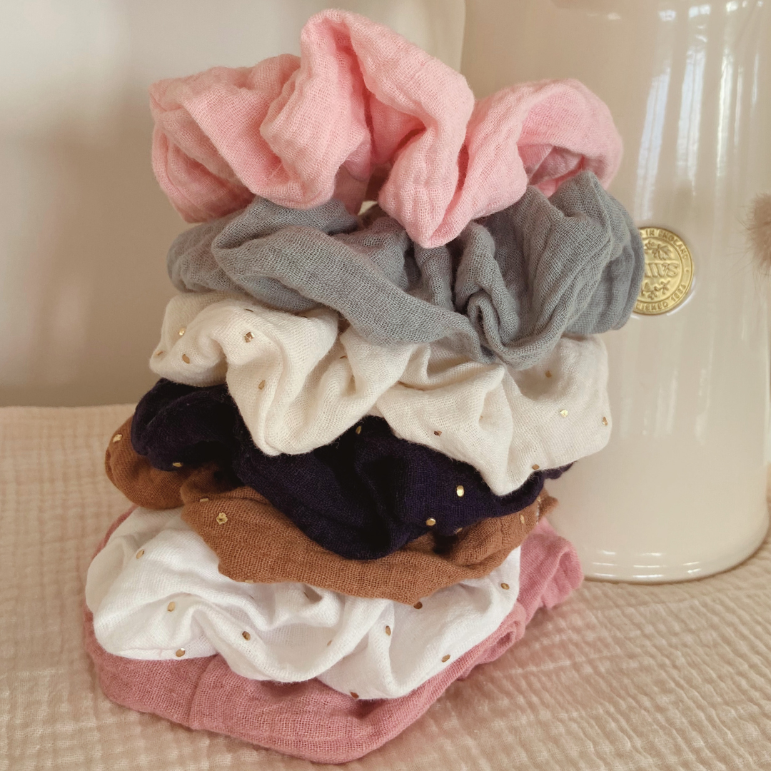 Chouchou double gaze - Couleur aléatoire